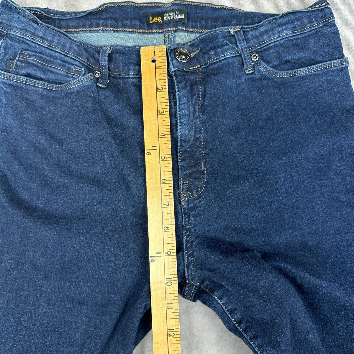 Lee Womens Slim Straight Jeans Size 12 Medium Blue Denim