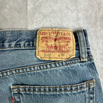 Vintage Levi's 505 Mens 36x36 Blue Straight Jeans