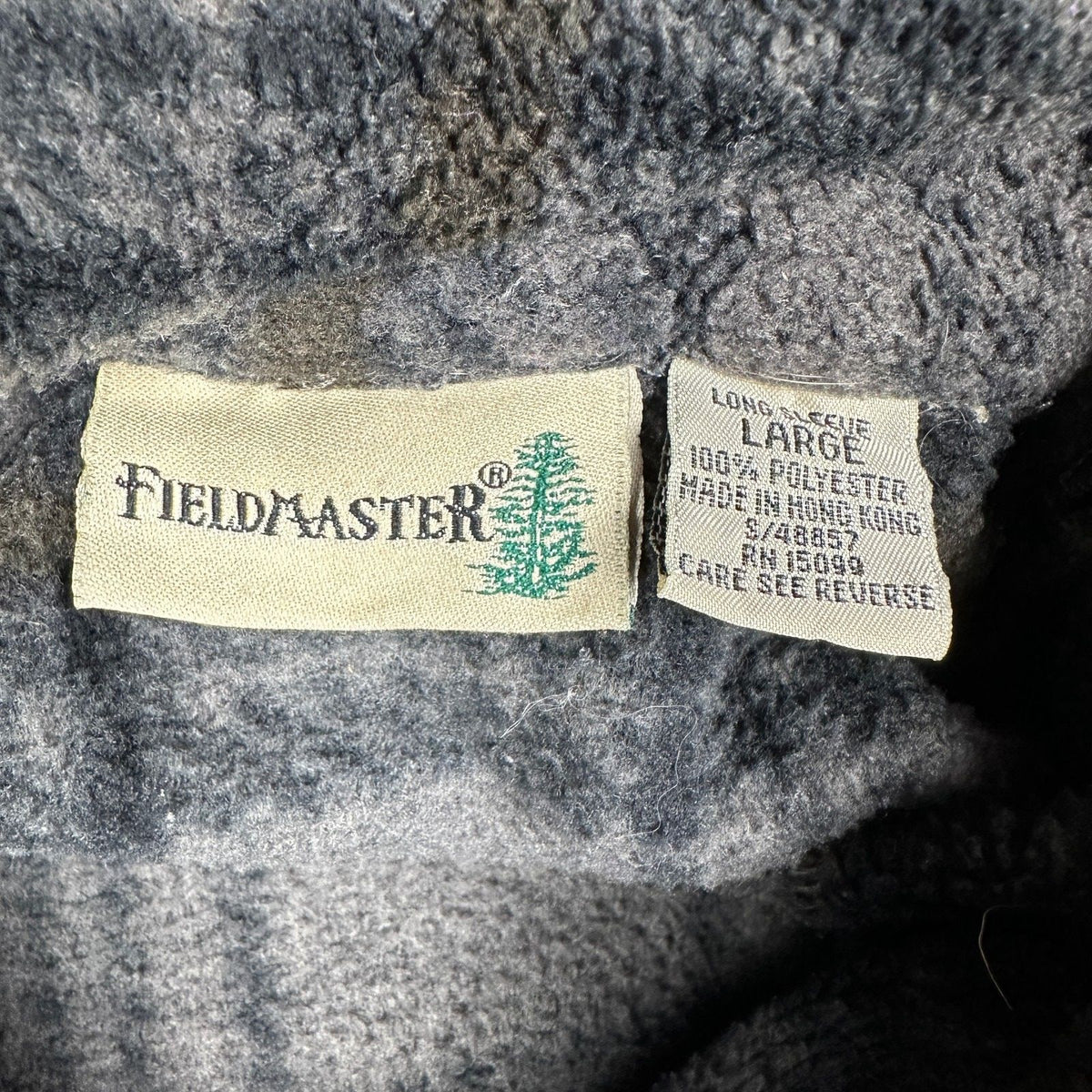 Fieldmaster Mens Large Gray Plaid Fleece Pullover Jacket