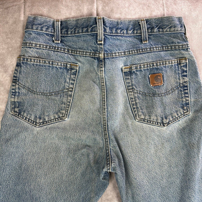 Vintage Carhartt Mens 34x32 Blue Denim Jeans Workwear