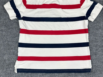 Tommy Hilfiger Polo Shirt Mens XL Red Navy White Striped
