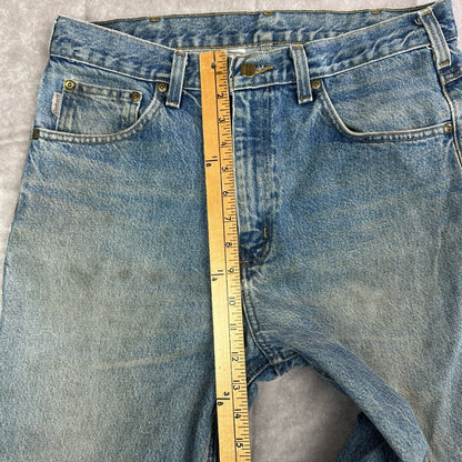 Vintage Carhartt Mens 34x32 Blue Denim Jeans Workwear